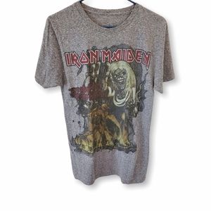 IRON MAIDEN BAND GRAY COTTON T-SHIRT